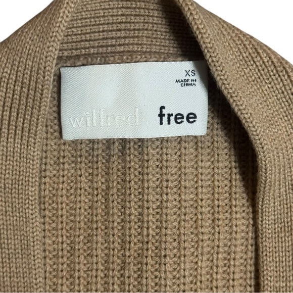 Aritzia Wilfred Free Unwind Oversized Merino Wool Cardigan Camel Tan XS Holiday - Picture 6 of 9